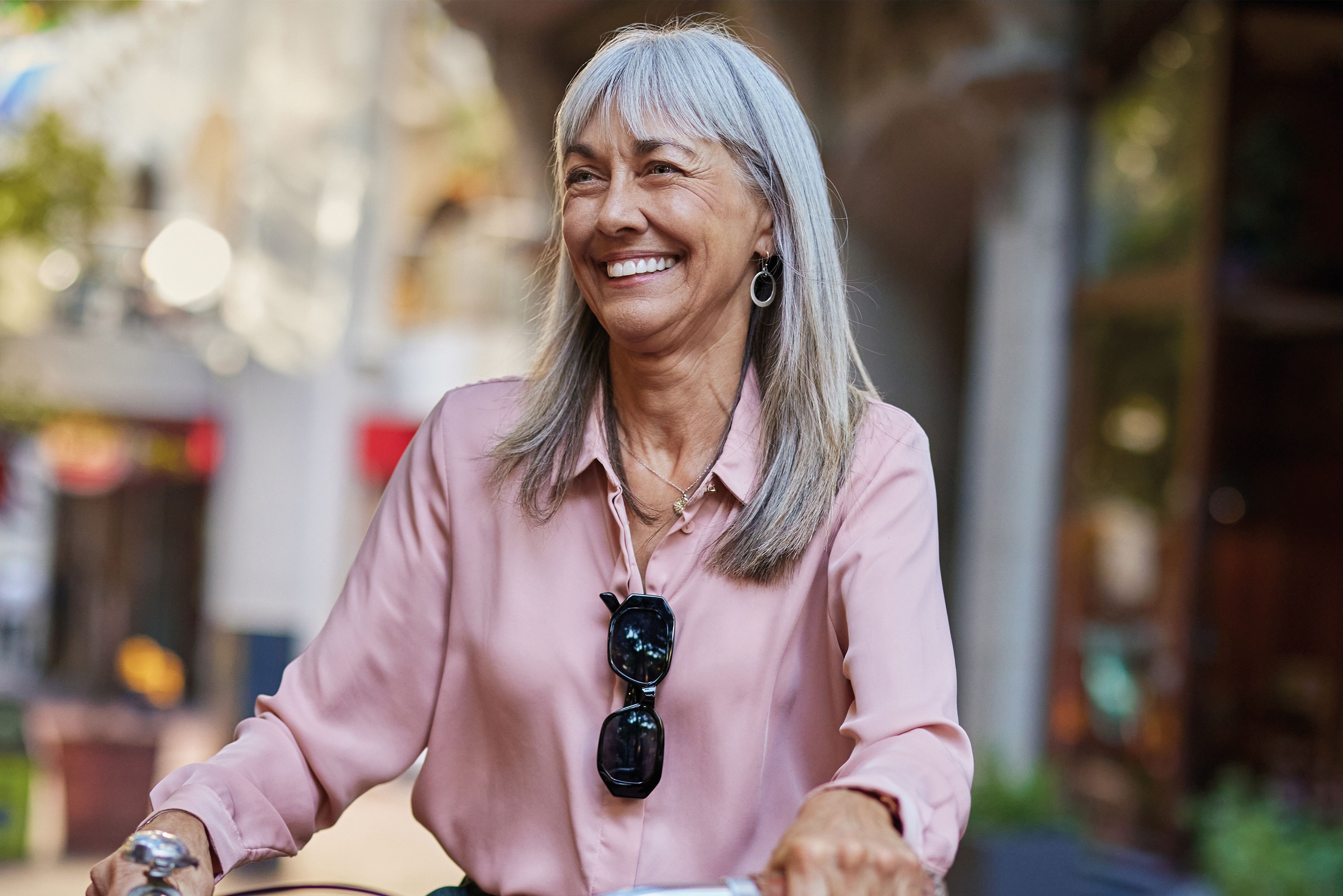 elderly lady laughing