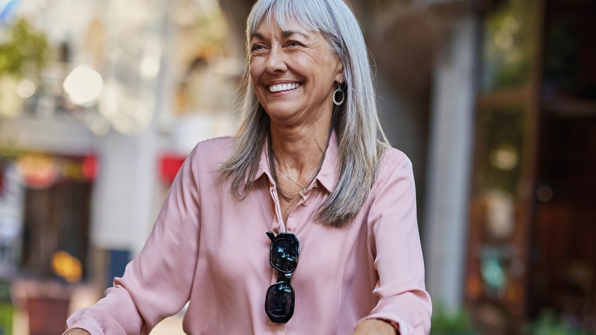 elderly lady laughing