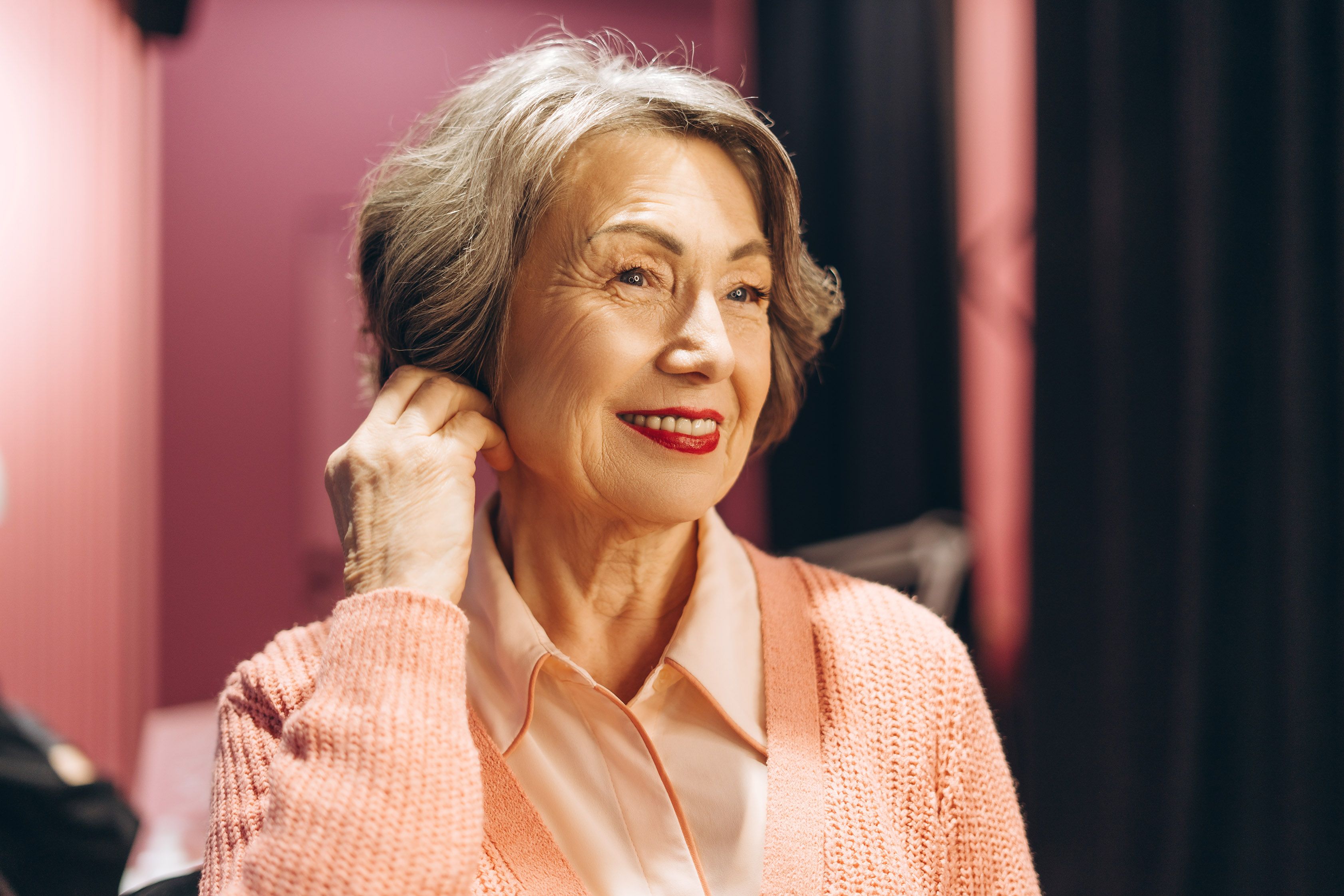 elderly smiling lady