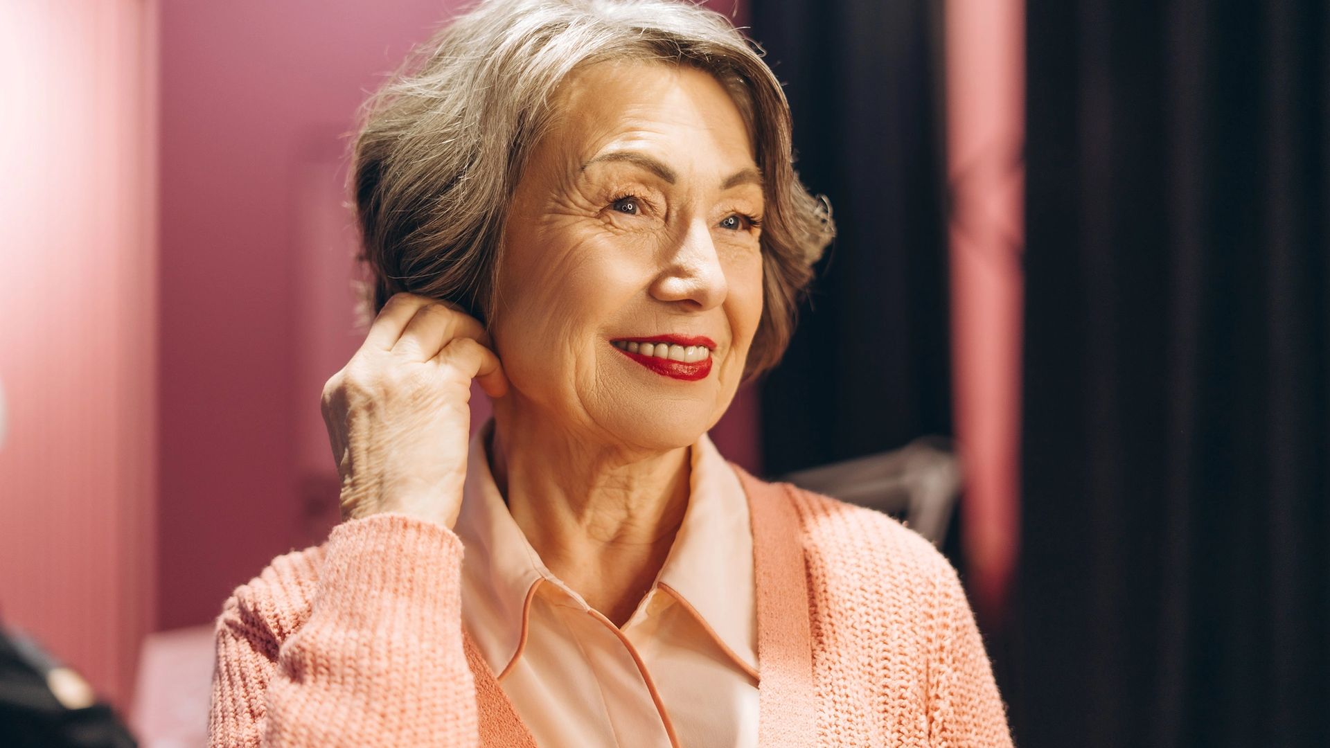 elderly smiling lady