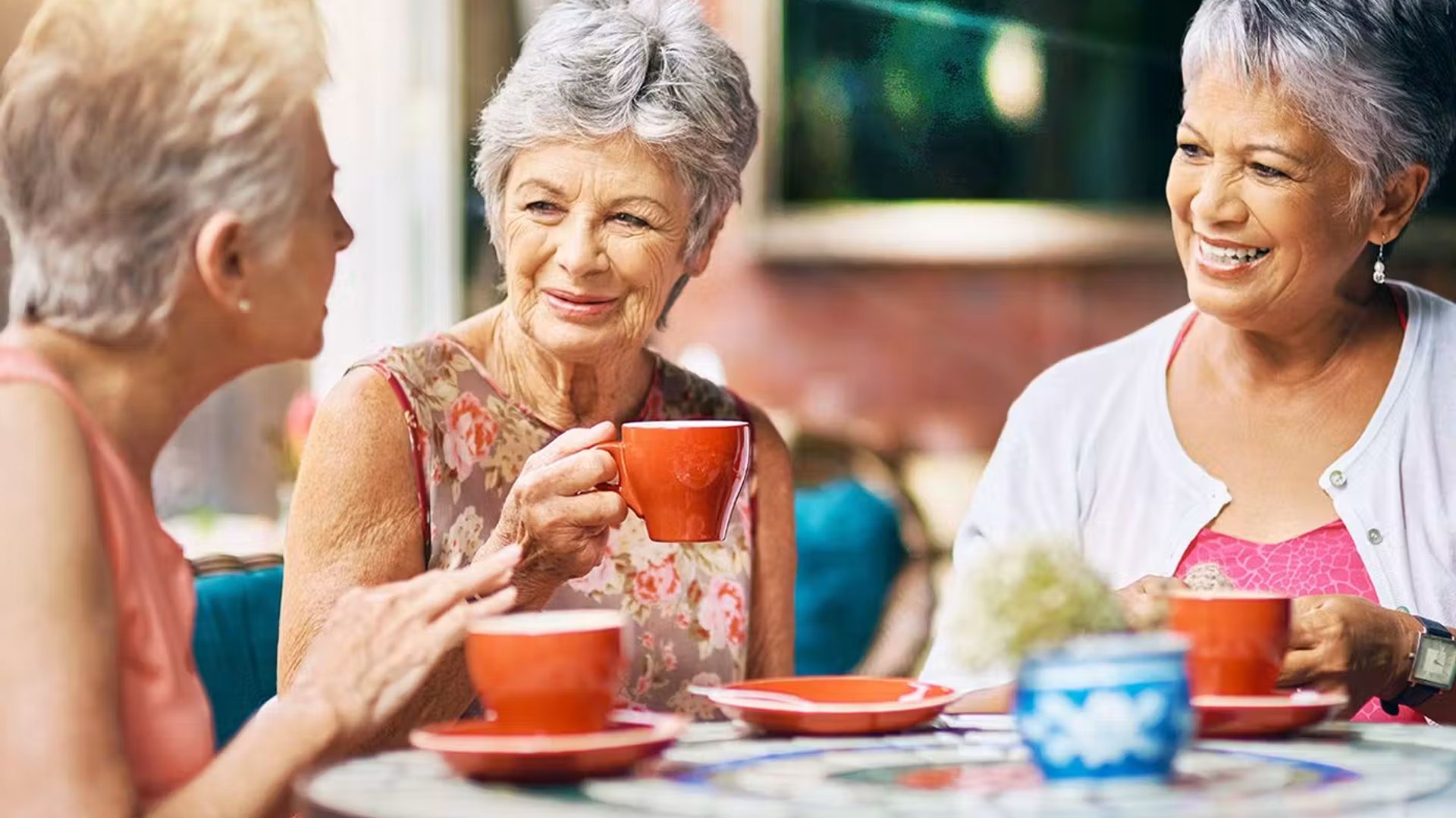 Older Ladies Having Coffee