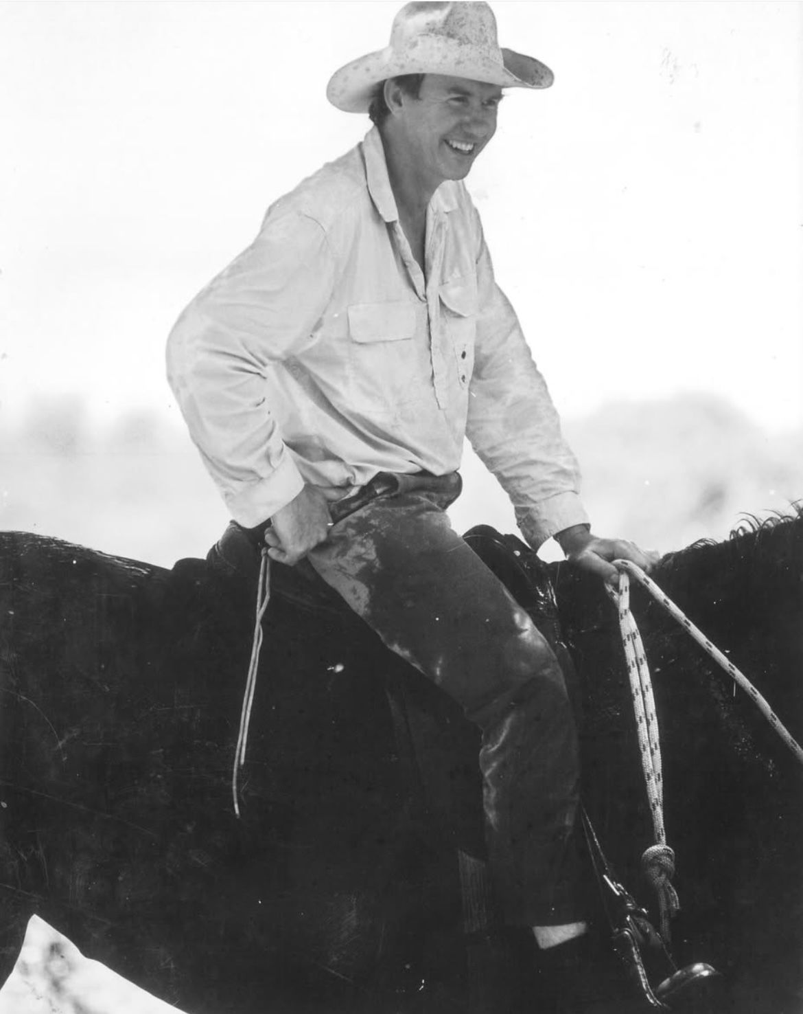 The late Mark Fraser on horseback at Tulara