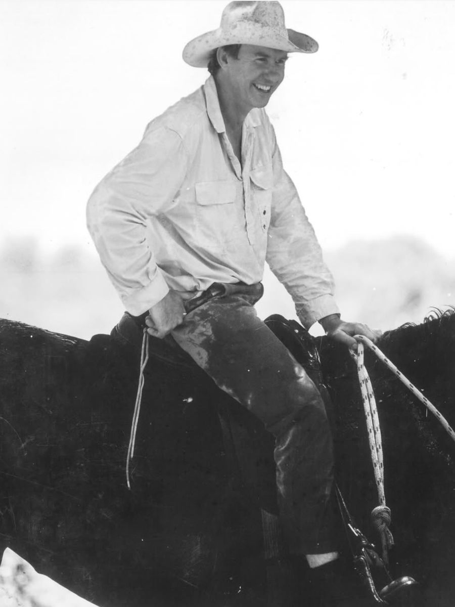 The late Mark Fraser on horseback at Tulara