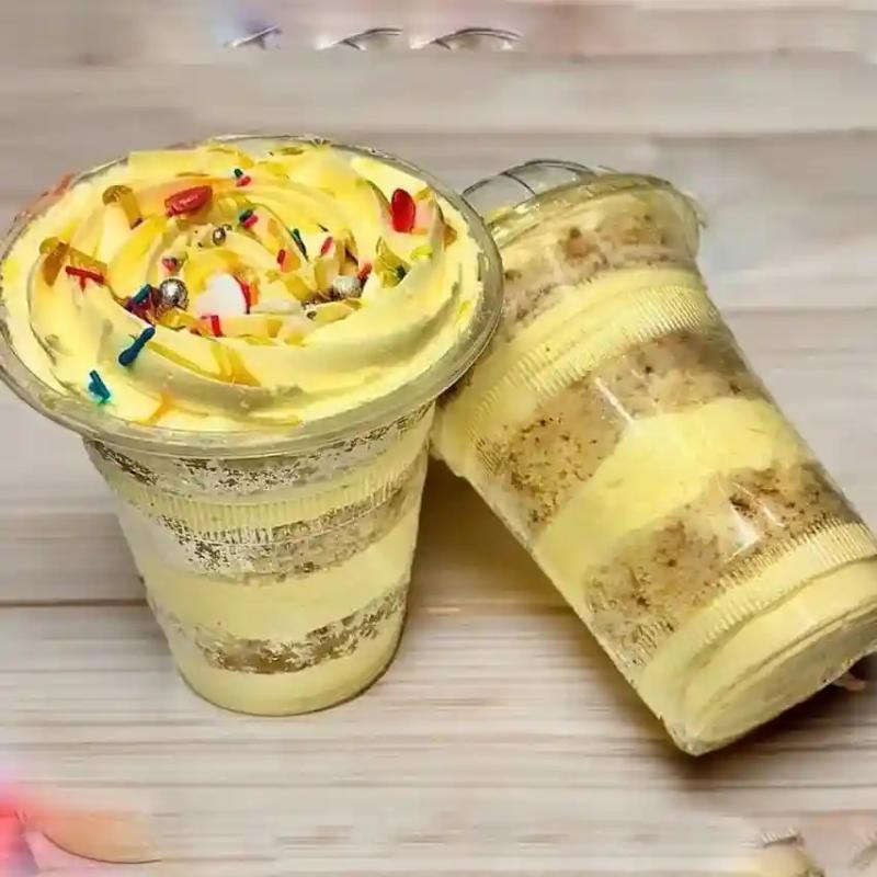 Layered Jar Cake with Caramel Drizzle