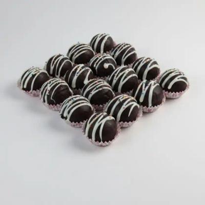 Dark Chocolate Truffles with White Drizzle