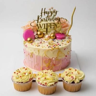 Luxury Ombre Birthday Cake with Gold Accents