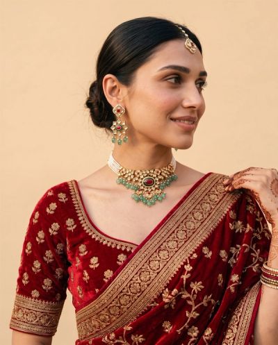 Toorji Kundan Necklace set · Yellow Gold · Gold Jewellery — Ashok Jewels, Jodhpur view 3