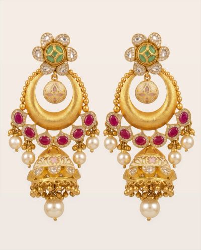 Jodha Meenakari Choker Set AJ-SET-MIN-001 · Yellow Gold · Bridal Sets — Ashok Jewels, Jodhpur view 2