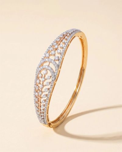 Meher Diamond Bracelet Kada · Yellow Gold · Diamond Jewellery — Ashok Jewels, Jodhpur view 1
