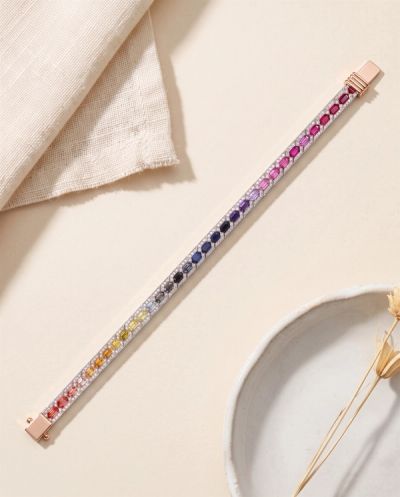 Margaux Rainbow Gemstone Bracelet · Rose Gold · Diamond Jewellery — Ashok Jewels, Jodhpur view 2