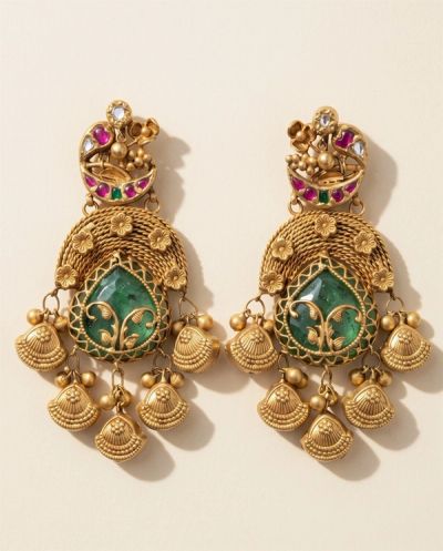 Tarabai Jadau Haar Set · Yellow Gold · Bridal Sets — Ashok Jewels, Jodhpur view 2