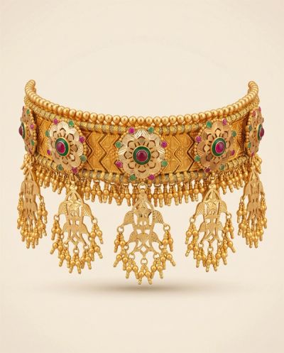 Umaid Choker Set · Yellow Gold · Traditional Jewellery — Ashok Jewels, Jodhpur view 1