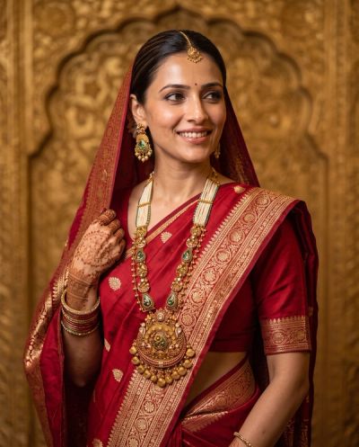 Tarabai Jadau Haar Set · Yellow Gold · Bridal Sets — Ashok Jewels, Jodhpur view 3