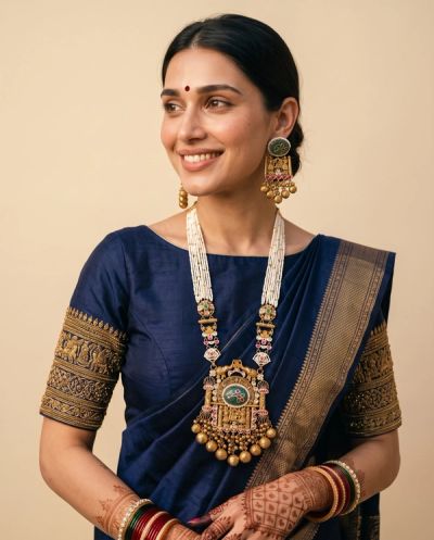 Traditional Long Set (Rajwadi) · Yellow Gold · Gold Jewellery — Ashok Jewels, Jodhpur view 2