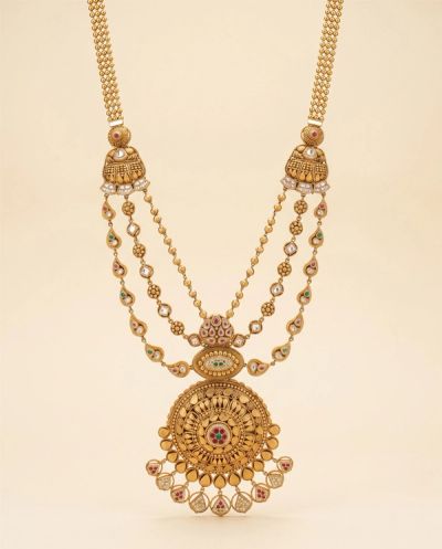 Antique Kundan Rani Haar Set · Yellow Gold · Bridal Sets — Ashok Jewels, Jodhpur view 1