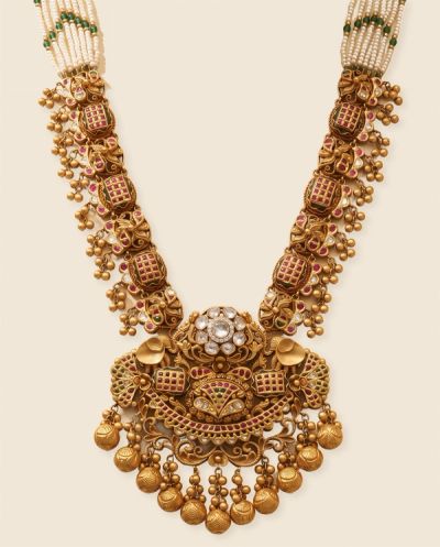 Sanyogita Jadau Haar Set · Yellow Gold · Bridal Sets — Ashok Jewels, Jodhpur view 1