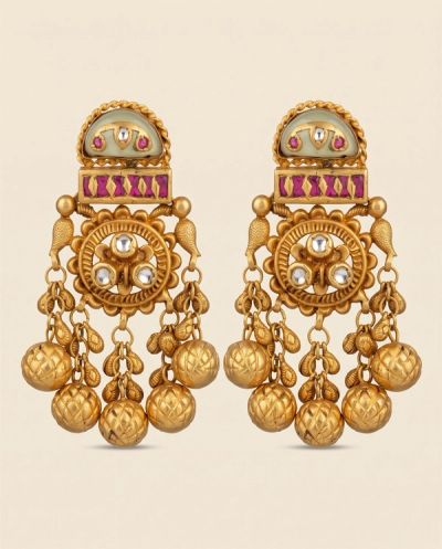 Suryakanwar Rajwadi Choker Set · Yellow Gold · Gold Jewellery — Ashok Jewels, Jodhpur view 2