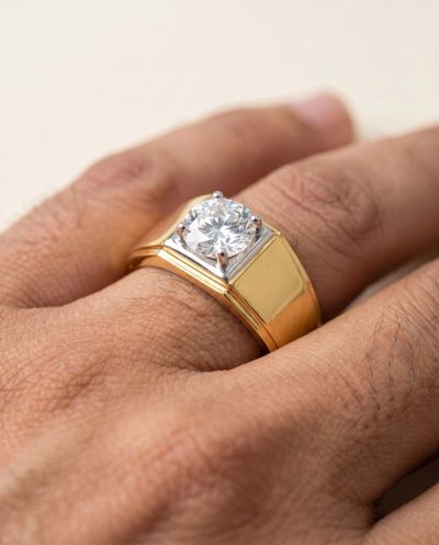 Osian Men Diamond Ring · Yellow Gold · Diamond Jewellery — Ashok Jewels, Jodhpur view 3
