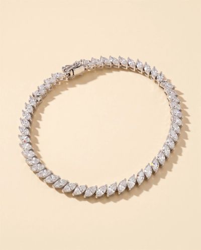 Elara Diamond Tennis Bracelet (Marquise) · White Gold · Diamond Jewellery — Ashok Jewels, Jodhpur view 1