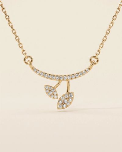 Delphine Diamond Necklace · Yellow Gold · Lightweight Everyday Jewellery — Ashok Jewels, Jodhpur view 1