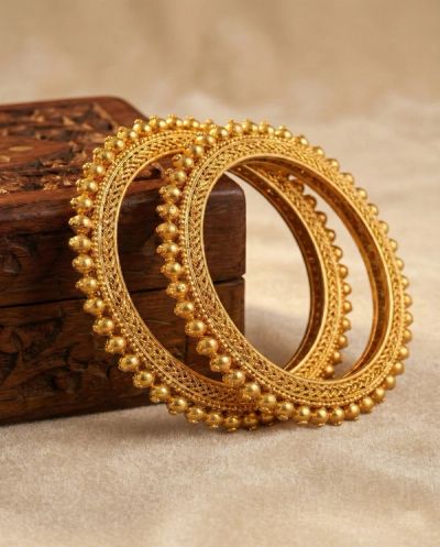 Jodhpuri Gokhru Bangles · Yellow Gold · Traditional Jewellery — Ashok Jewels, Jodhpur view 2