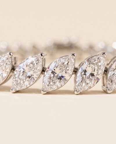 Elara Diamond Tennis Bracelet (Marquise) · White Gold · Diamond Jewellery — Ashok Jewels, Jodhpur view 2
