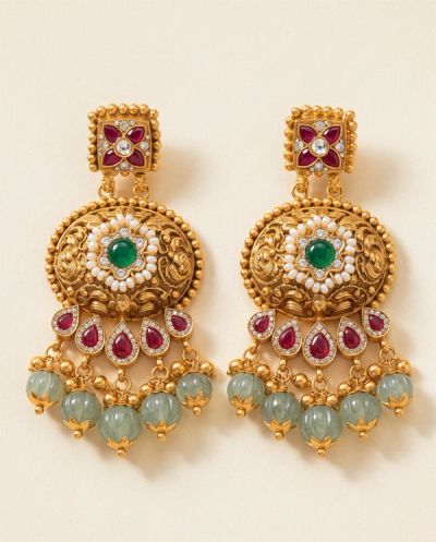 Gulab Kanwar Antique Necklace Set · Yellow Gold · Gold Jewellery — Ashok Jewels, Jodhpur view 2