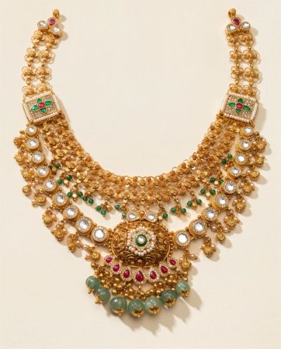 Gulab Kanwar Antique Necklace Set · Yellow Gold · Gold Jewellery — Ashok Jewels, Jodhpur view 1