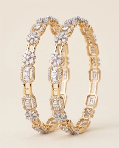 Aurelia Diamond Bangles · Yellow Gold · Diamond Jewellery — Ashok Jewels, Jodhpur view 1