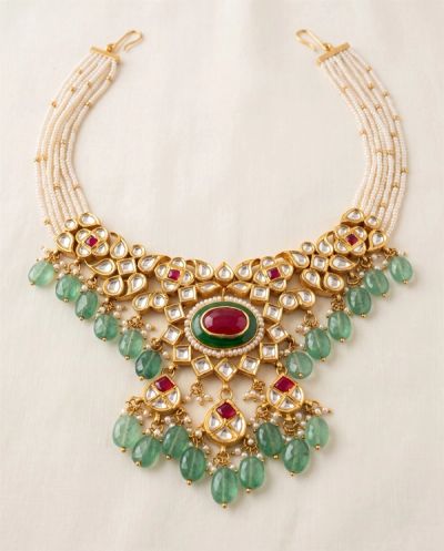 Toorji Kundan Necklace set · Yellow Gold · Gold Jewellery — Ashok Jewels, Jodhpur view 1