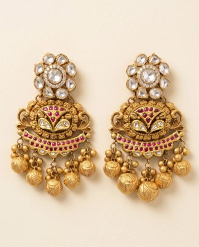 Sanyogita Jadau Haar Set · Yellow Gold · Bridal Sets — Ashok Jewels, Jodhpur view 2