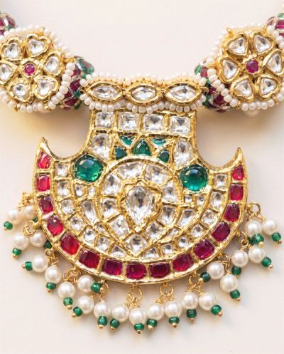 Jadau Pankhi Set · Yellow Gold · Traditional Jewellery — Ashok Jewels, Jodhpur view 3