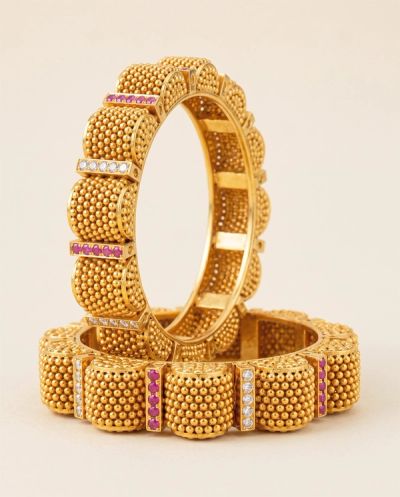 Ratnavati Gajara Gold Bangle · Yellow Gold · Traditional Jewellery — Ashok Jewels, Jodhpur view 2