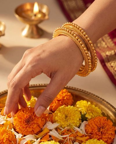 Jodhpuri Gokhru Bangles · Yellow Gold · Traditional Jewellery — Ashok Jewels, Jodhpur view 3