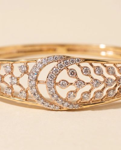 Meher Diamond Bracelet Kada · Yellow Gold · Diamond Jewellery — Ashok Jewels, Jodhpur view 2