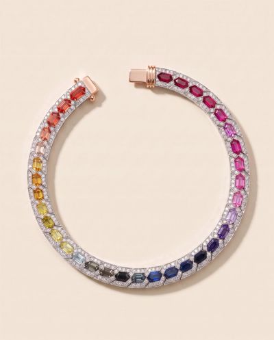 Margaux Rainbow Gemstone Bracelet · Rose Gold · Diamond Jewellery — Ashok Jewels, Jodhpur view 1