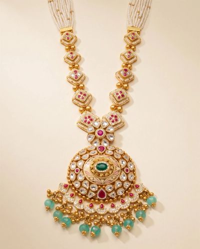 Ajabde Kundan Pearl Set · Yellow Gold · Gold Jewellery — Ashok Jewels, Jodhpur view 1