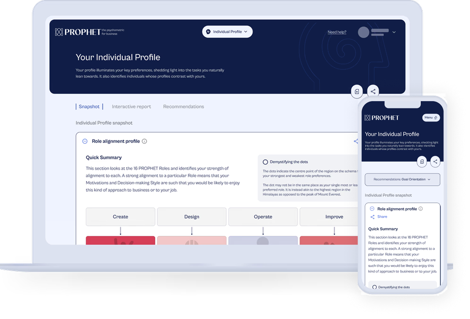 PROPHET dashboard on laptop