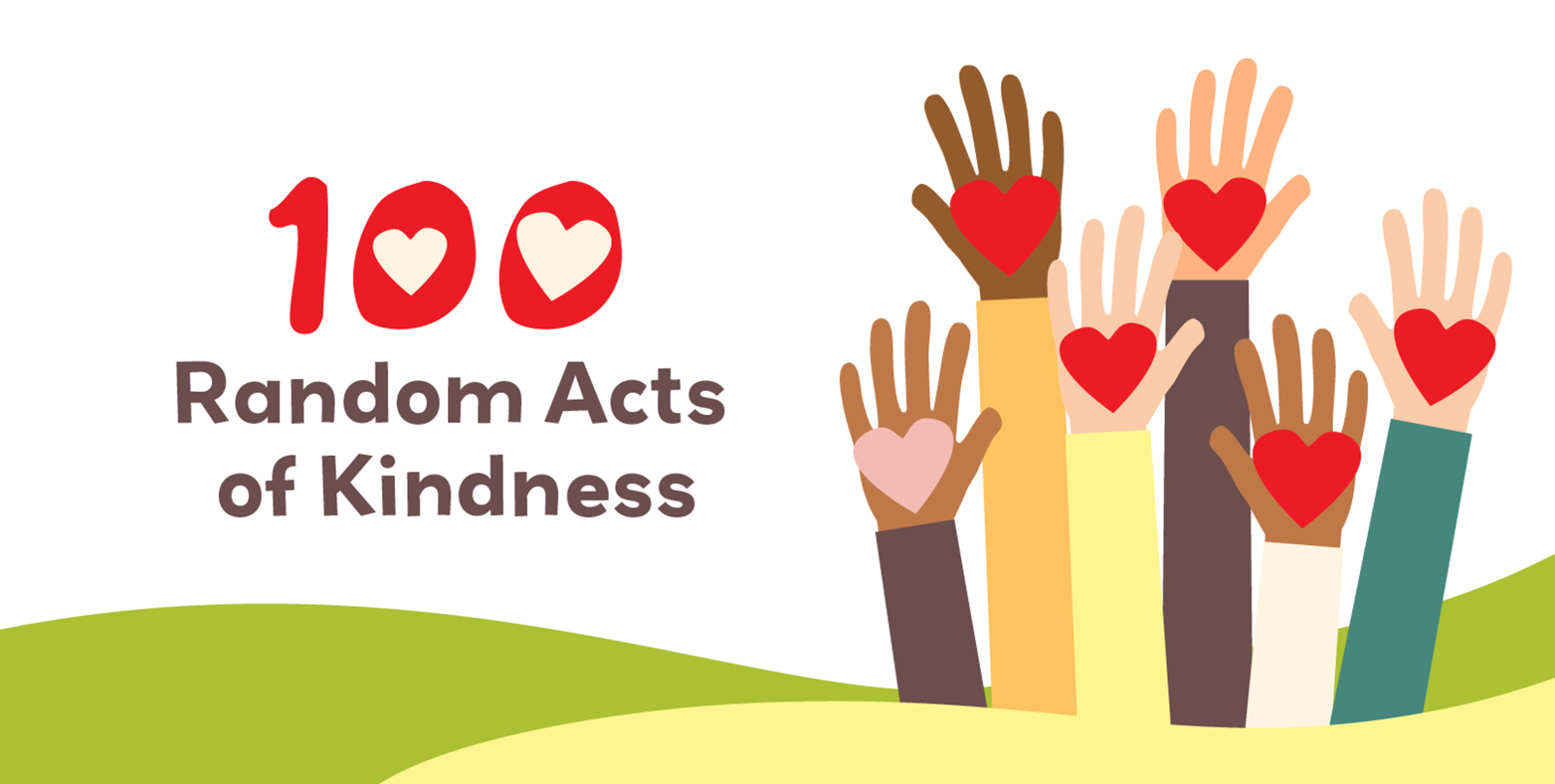 hands with hearts on plain field background