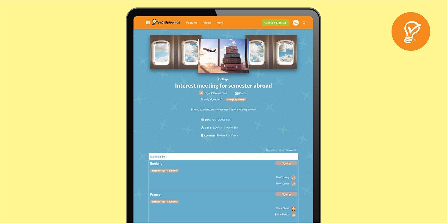 Semester Abroad Sign Up