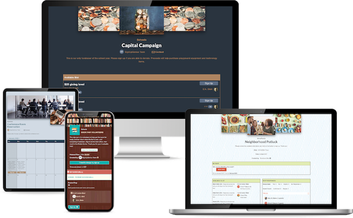 Features for Sign Ups, Scheduling & Payments | SignUpGenius