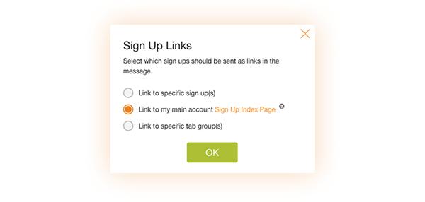 sign up links
