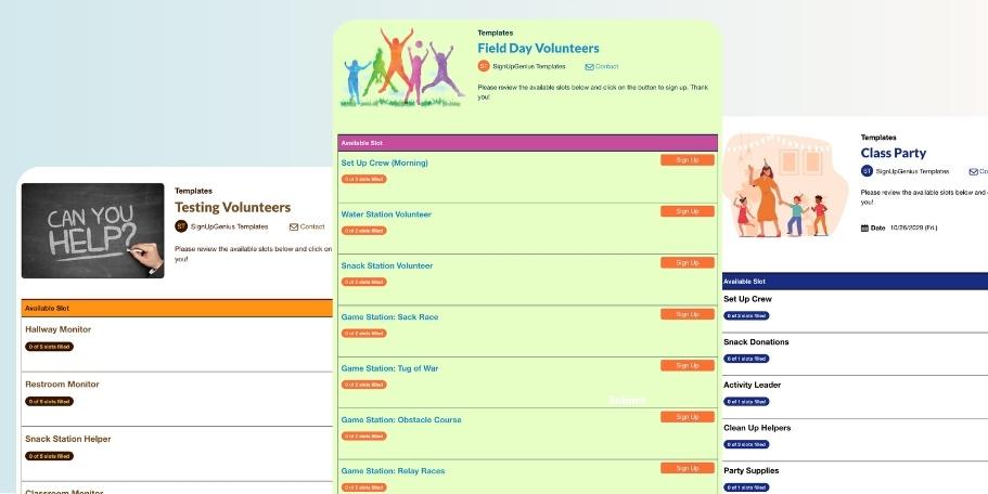 end of year sign up templates