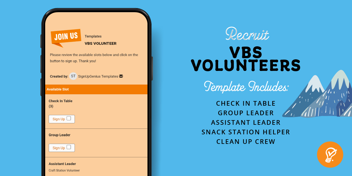 VBS volunteer template