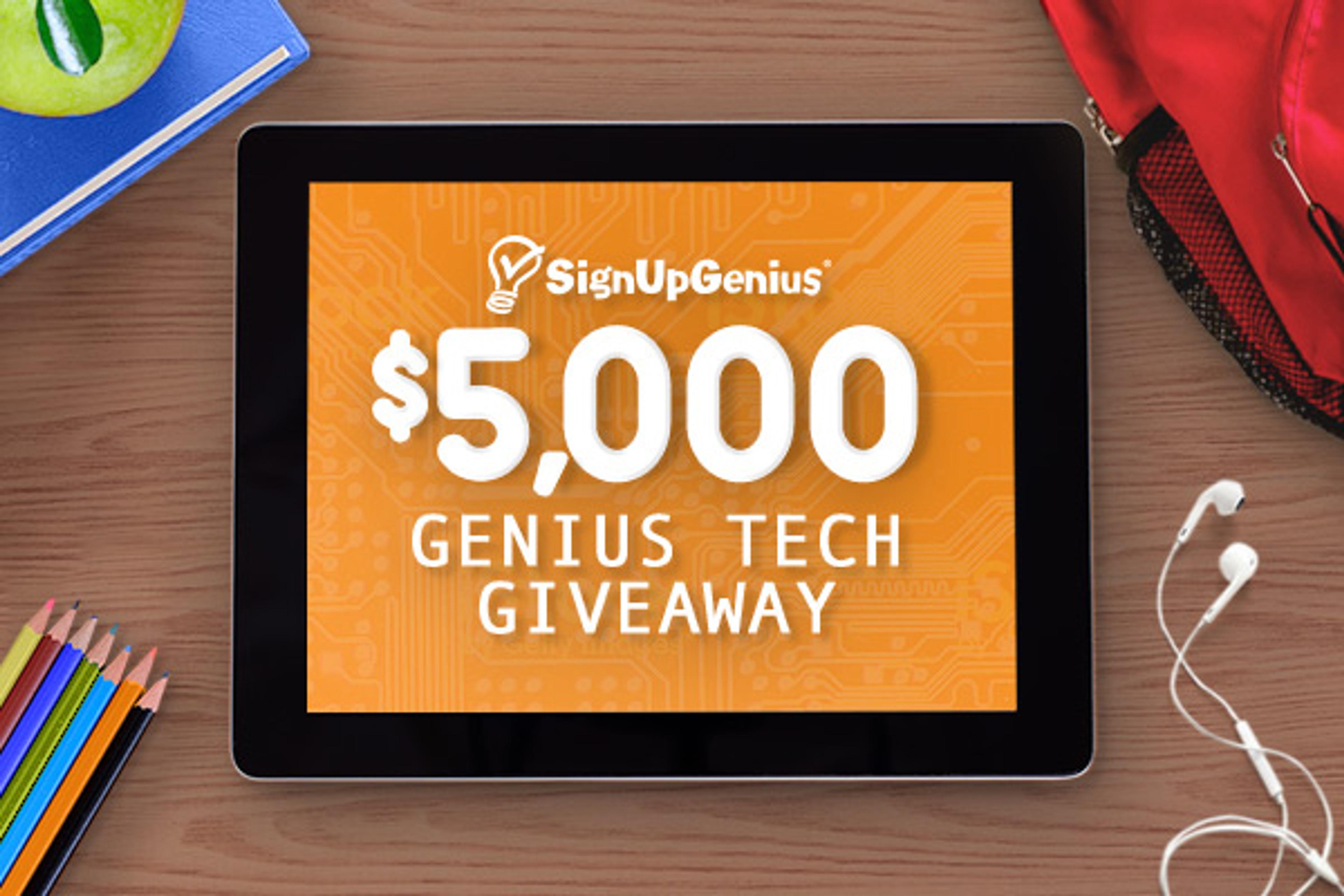 SignUpGenius Announces $5,000 Genius Tech Giveaway for Schools