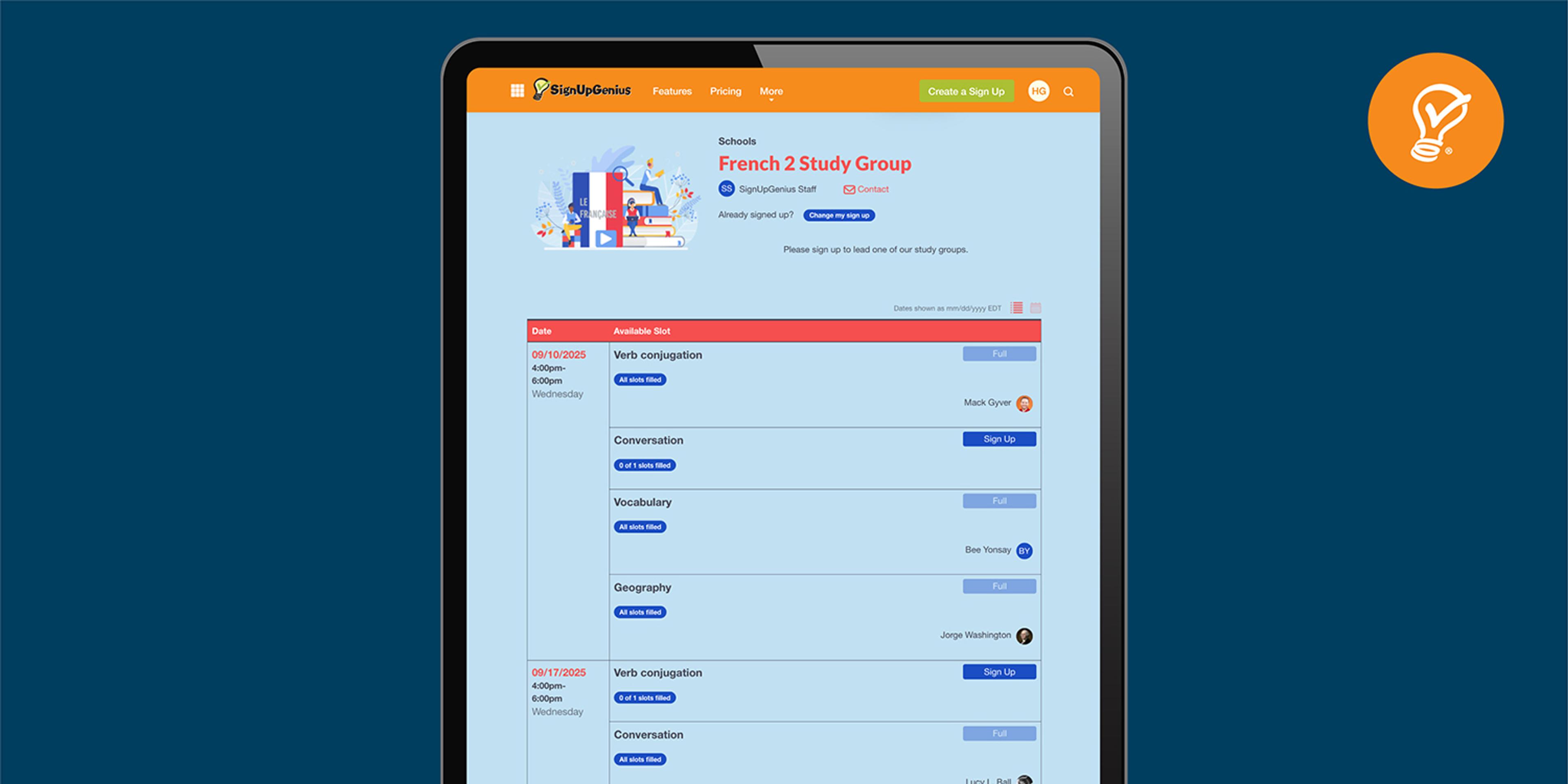 French Study Group Sign Up