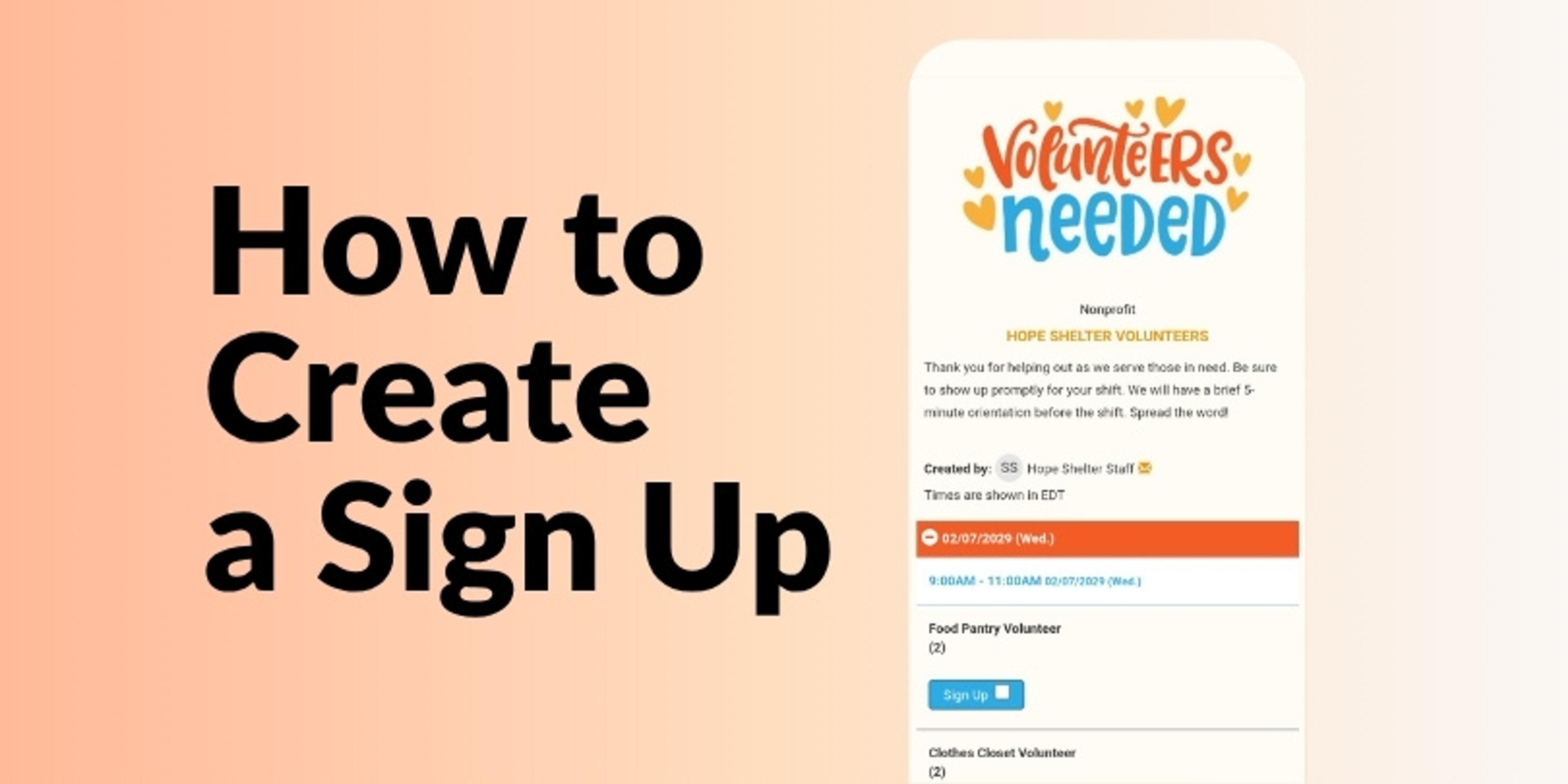 How to Create a Sign Up