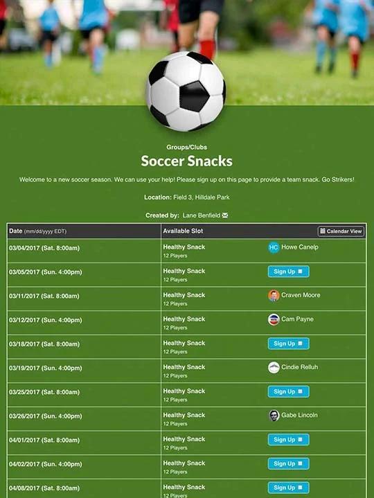 Coordinate Soccer Snacks