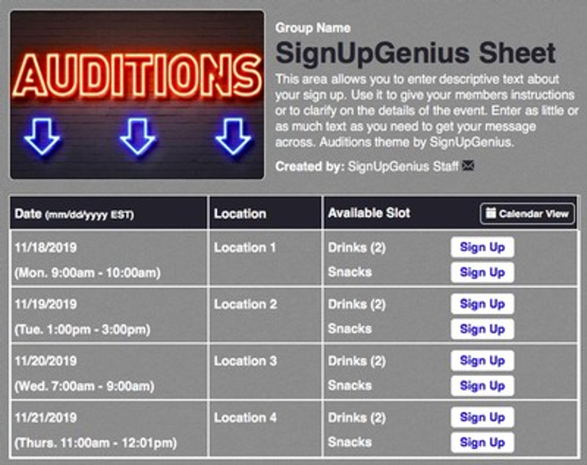 Auditions