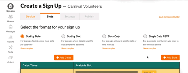 Create a Sign Up